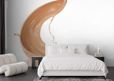 Liquid foundation splash element, fluid cosmetic cream 3d illustration. Wall mural