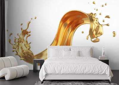 Luxury gold splash, abstract golden fluid motion Wall mural