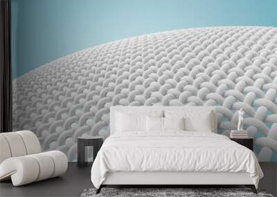 Macro fabric fiber, Close-up of White Cloth or woven textile Fiber, 3d illustration. Wall mural