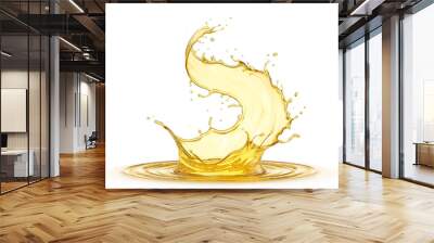 Olive or engine oil splash, cosmetic serum liquid isolated on white background, 3d illustration with Clipping path. Wall mural