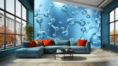 Science background with molecule or atom, Abstract structure for Science or medical background, 3d illustration. Wall mural