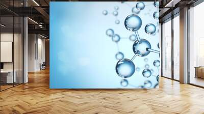 Science background with molecule or atom, Abstract structure for Science or medical background Wall mural