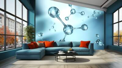 science background with molecule or atom, abstract structure for science or medical background Wall mural