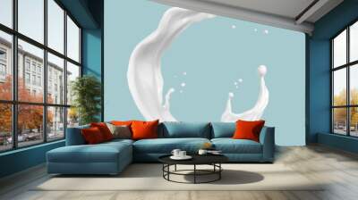 splash of white milk or yogurt cream with clipping path 3d illustration. Wall mural