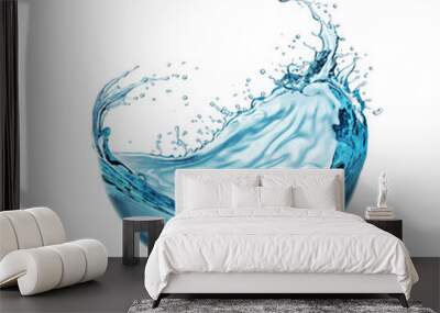 water liquid splash in sphere shape isolated on white background Wall mural