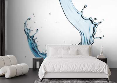 Water or Liquid splash isolated on white background, 3d illustration with Clipping path. Wall mural