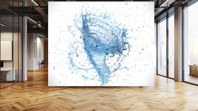 Water splash into a vortex or twister shape , liquid Tornado or whirlpool. Wall mural