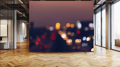 Abstract bokeh night in city background Wall mural