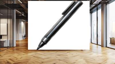 A sleek black marker pen, highlighting its glossy finish and detailed tip Wall mural