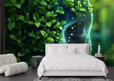 Green digital technologies shaping the future in an automated and innovative environment Wall mural