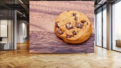 very delicious chocolate cookkies on wooden background Wall mural