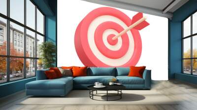 Arrows shot in the center of the target Marketing analysis concept for business goals. 3d illustration. Wall mural