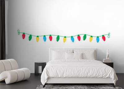 Christmas lights vector. Colorful light bulbs for Christmas decorations. Wall mural