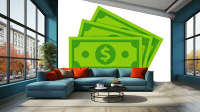 dollar banknotes isolate on white background. Wall mural