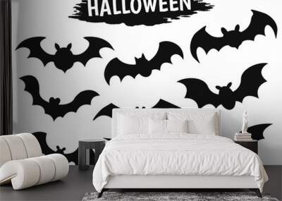 Dracula bat's shadow icon during the Halloween season. Wall mural