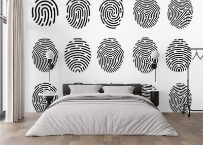 fingerprint icon Signature concept for password encryption. to protect information Wall mural