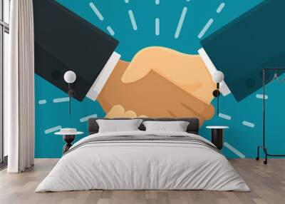 Handshake agreement Shake hands with the business partner's business symbol. Wall mural