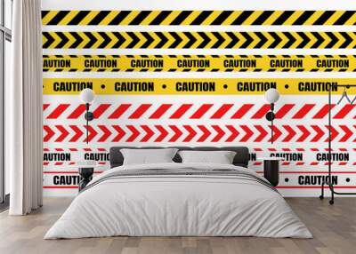 Hazardous warning tape sets must be careful for construction and crime. Wall mural