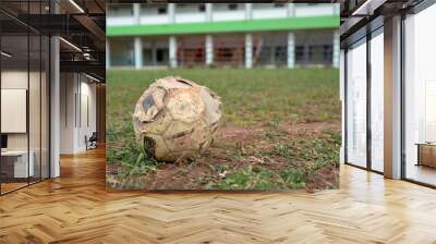 old ball on field Wall mural