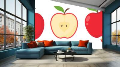 Red apple vector. healthy sweet fruit Wall mural