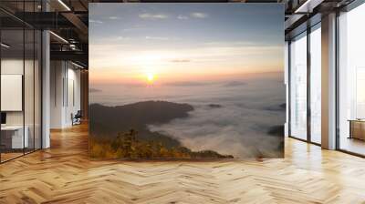 Sea of mist on the Mountain Wall mural