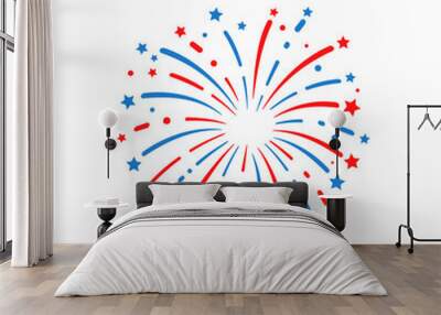 The 4 th of july. American flag fireworks. For celebrating America's Independence Day Wall mural