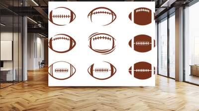 Vector pattern design oval ball in sports american football popular sport competition to find winner Wall mural