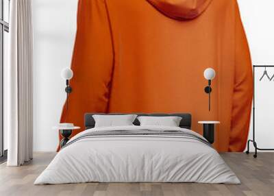 orange t shirt hooded jacket Wall mural