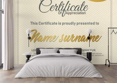 Certificate template with luxury and elegant texture modern pattern, diploma, Vector illustration Wall mural