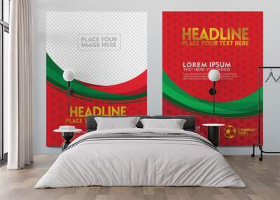 Creative art concept, Football poster template isolated on space transparent background. Wall mural