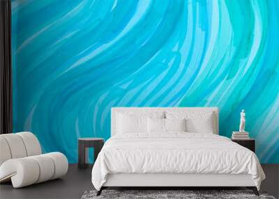 Abstract wave blue pattern. Stock illustration. Wall mural