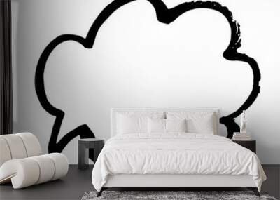 Hand drawn brush grunge speech bubble. Vector illustration. Wall mural