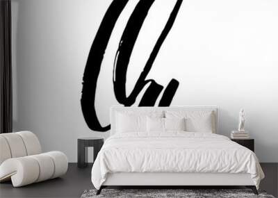 Letter Q. Handwritten by dry brush. Rough strokes font. Vector illustration. Grunge style alphabet Wall mural