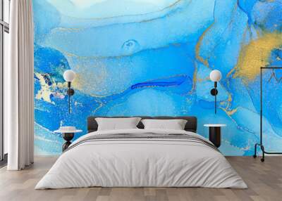 Marble Gradient Dark Blue Abstract Artwork Vector Pattern Wall mural