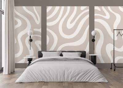 Contemporary templates with abstract shapes and line in nude colors. Wall mural