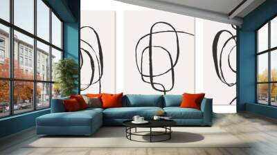 Contemporary templates with abstract shapes modern mid century boho style. Wall mural