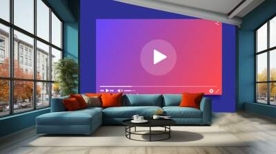 Modern video player. Vector illustration. Wall mural