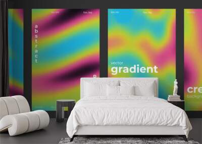 Thermal map abstract gradient cold and warm color background with infrared blurred pattern. Retro faded acid neon social media poster, stories highlight templates for digital marketing for stories Wall mural