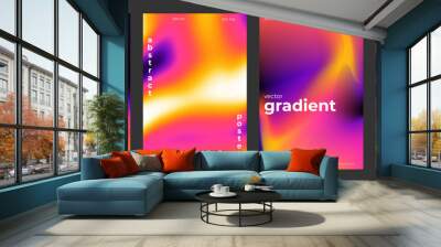 Thermal map abstract gradient cold and warm color background with infrared blurred pattern. Retro faded acid neon social media poster, stories highlight templates for digital marketing for stories Wall mural