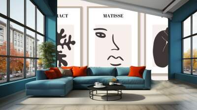 Trendy contemporary abstract matisse geometric woman composition Wall mural