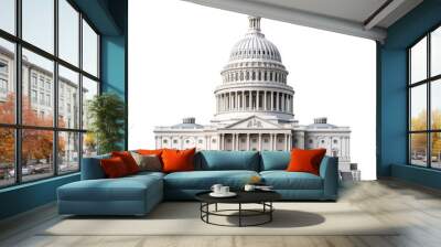 country capitol building isolated on white Wall mural