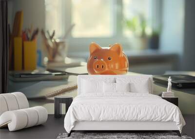 piggy bank on a table Wall mural