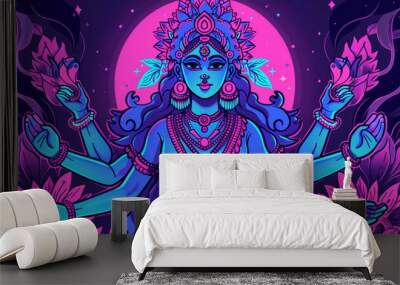 Beautiful Indian Kali Goddess illustration Wall mural