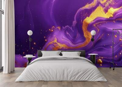 violet and gold marble background Wall mural