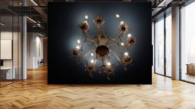 Vintage style chandelier with light reflection on the ceiling  Wall mural