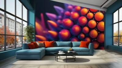 Halftone photograph that transports you to a realm of intricate shapes and vibrant gradiant 3d background Wall mural