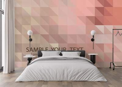 Abstract geometric background from beige and pink triangles. Wall mural