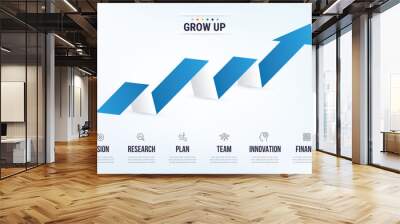 Grow up arrow infograpic. Business growth infographic. Wall mural