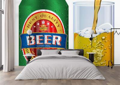 Beer Label vector visual on aluminum drinks can, ideal for beer, Wall mural