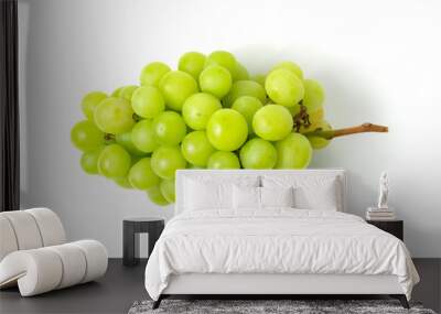 Fresh green grape isolated on white background top view. Wall mural